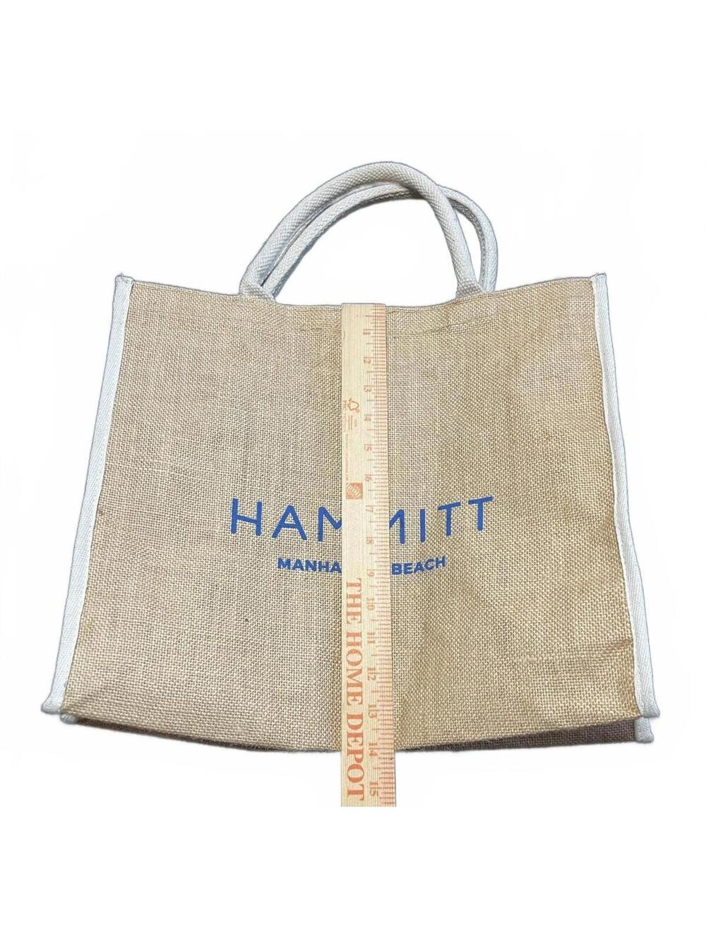 Hammitt Manhattan Beach Jute Tote Bag Burlap Straw Beach Carryall Market Shopper - Picture 6 of 7